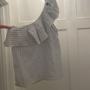 One shoulder ruffle blouse